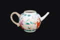 Antique 18th Century Canton Chinese Exports, A Semi Porcelain Tea Pot With Unusual Repairs, Museography Interest, Rare Work Of Restoration