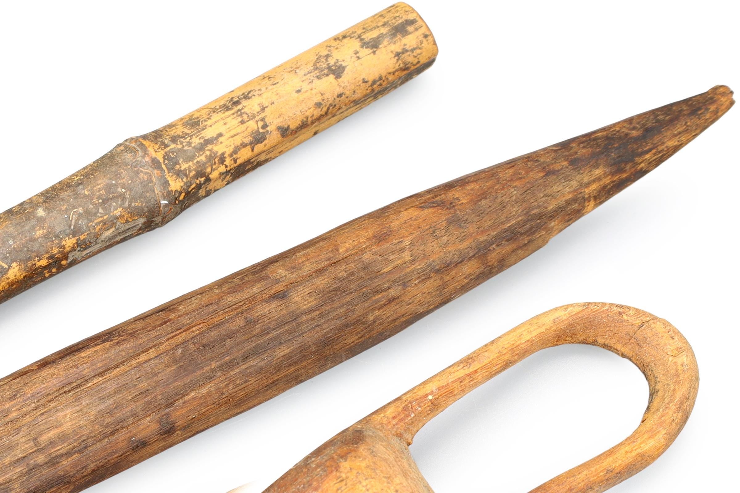 Antique Late 19th Century African Wooden Looms Weaving Tools, Sub Sahara Desert Area, Sahel Cultures, West Africa Colonial States 1890s