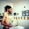 The Gardener And The Rose Flower, Shirtless Male Portrait, Man Nude Model, Analogue Color Film, Conceptual Photography Art By Conrado Maleta