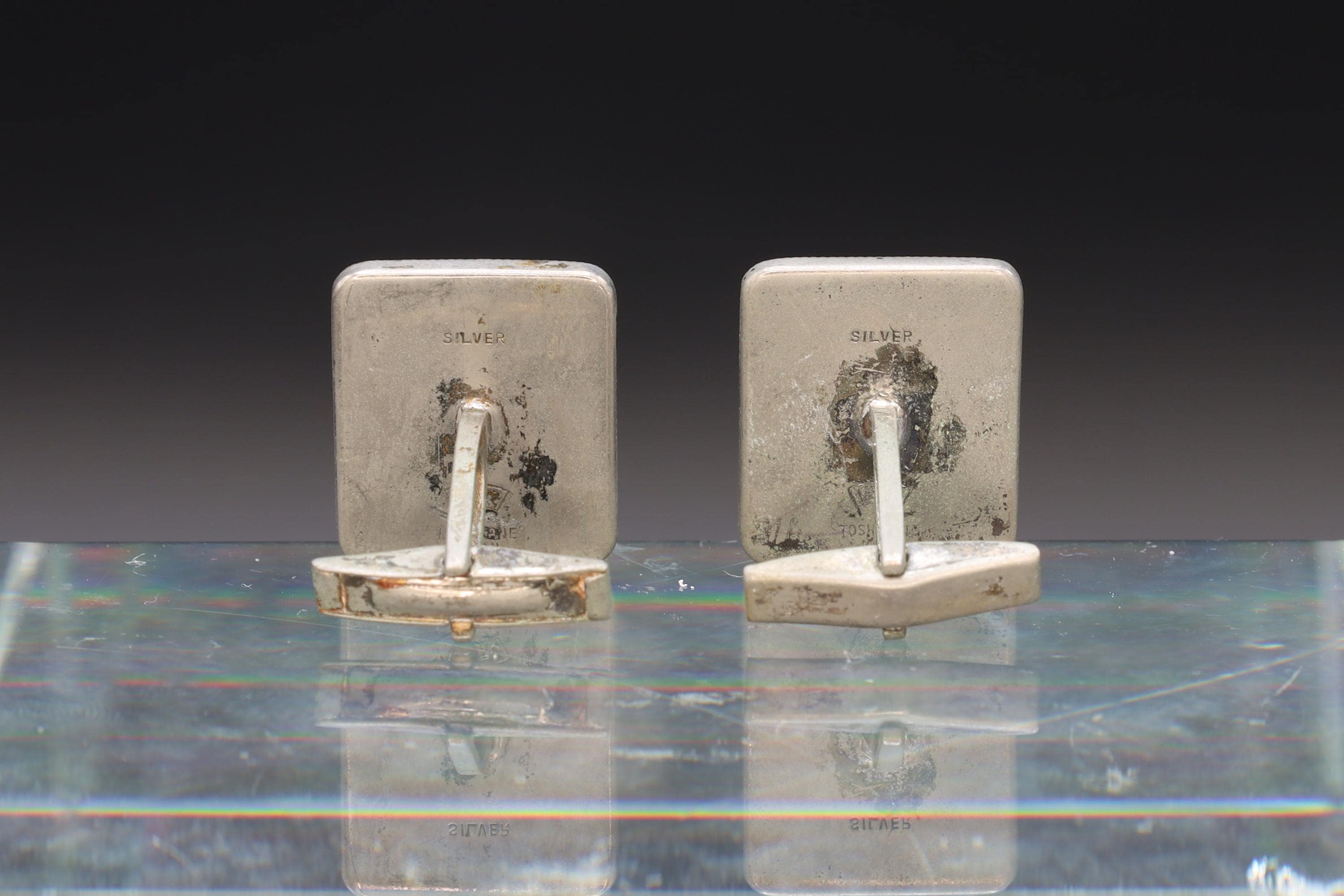 Toshikane Cufflinks, Sterling Silver And Porcelain, Chureito Pagoda, Chastain Tower, Fujiyoshida Cenotaph, Fashion Accessories And Jewlery