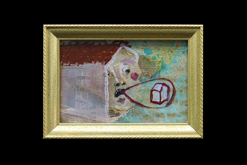 Our Housing Crisis II, Small Format Painting, Acrylic On Paper, Framed, Architecture Drawing, Miami Florida, Contemporary Art