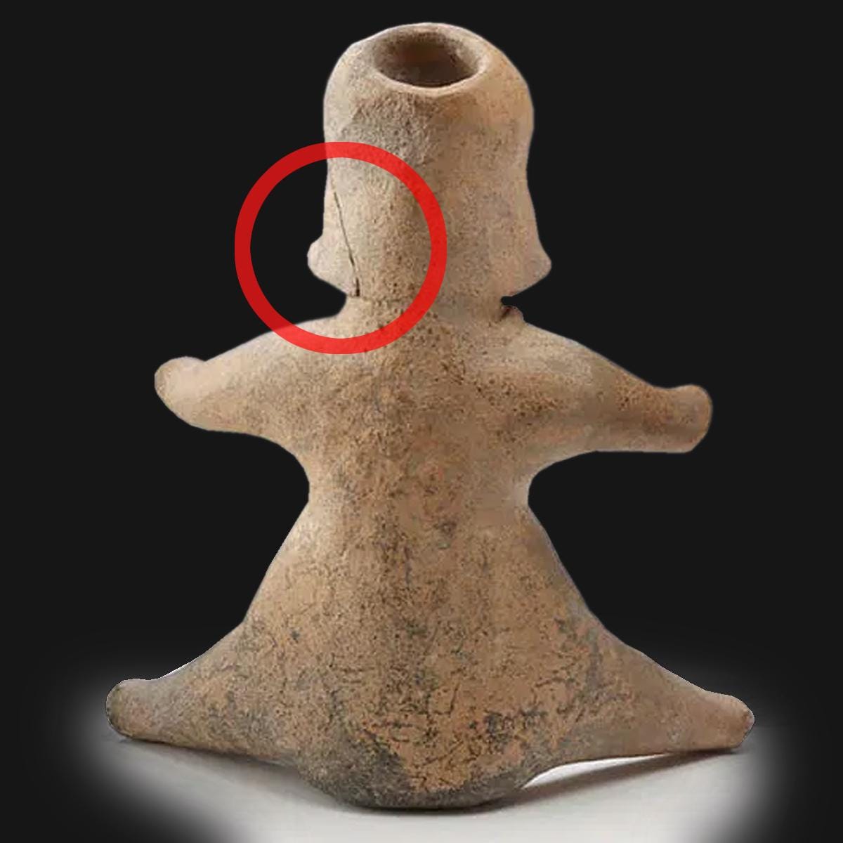 Ancient Pre-Columbian, West Mexican Artwork. Colima Ceramic Shaft Tomb Sitting Figure, Full Body Female Statuette Ca 300 BCE, Antiquities