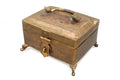 Early 20th Century Brass Metal Chest, Late Colonial India. Ethnic Rustic Spices Box, South Asia Folk Art, Oriental Crafts And Collectibles