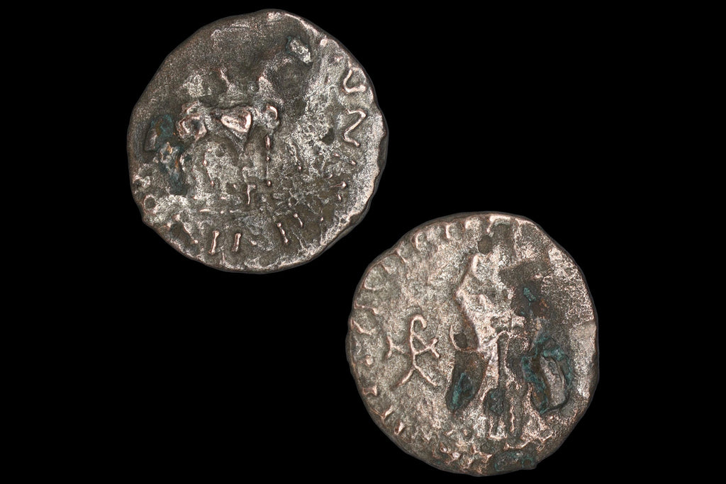Ancient 1st Century BCE Hellenistic Billon Coin, Indo Scythian Kingdom Of Azes II, Bactria In Central Asia, Numismatics And Collectibles
