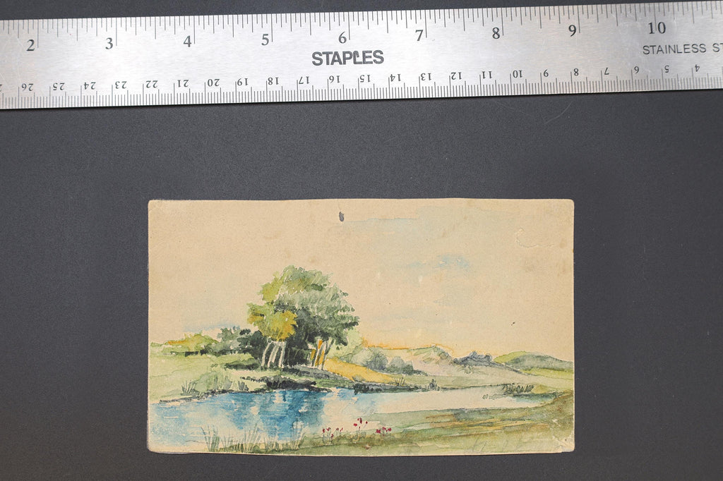 Connemara Landscape In Ireland, Antique 1900s Liberty Style Painting By Paulo Antonini, Italian American Artist, Art Nouveau Drawings