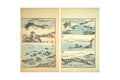Katsushika Hokusai, Late 18th Century Woodblock Art Print, River Landscapes With Ships From The Gafu Album, Japanese Ukiyo-e Book Pages