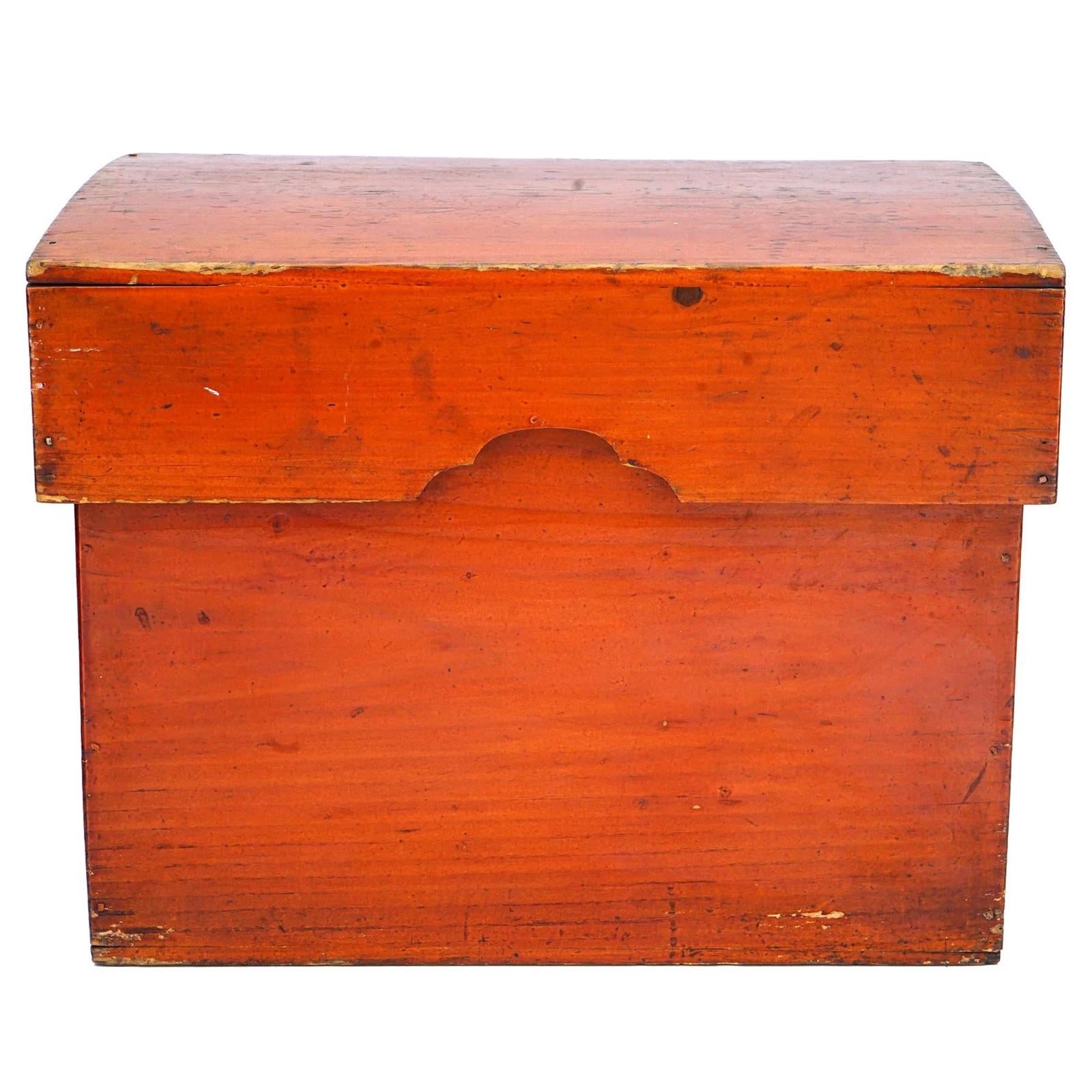 Antique 1920s Taisho Japan Lidded Bento Wooden Box, Farmers Chest, Medium Size Storage Case, Hamper With Top Lid, Dry Food Nuts Container