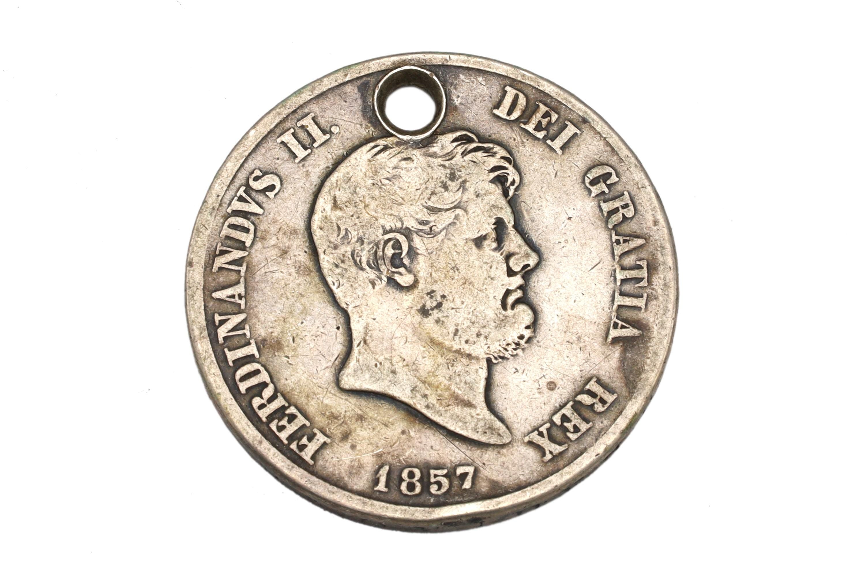 Italian States 120 Grana Of Ducat 1837 Silver Coin. Kingdom Of The Two Sicilies. King Ferdinand II Coinages Mint On Naples 19th Century