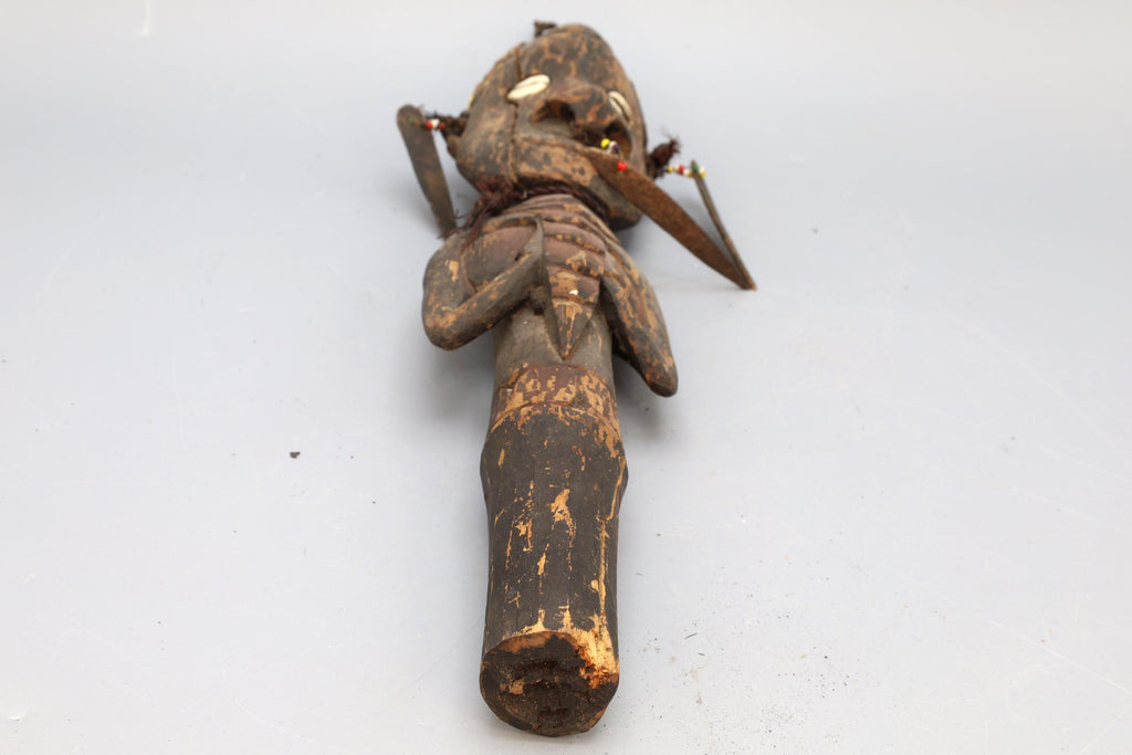 Papua New Guinea, Antique Early 20th Century Tribal Chief Cane Idol Of Ancestor, Ethnographics Art