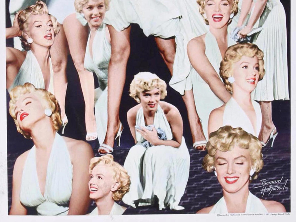 Collage Of Photographs Depicting Portraits Of Marilyn Monroe In A Famous White Dress By Bruno Bernard 1997, Americana Collectibles