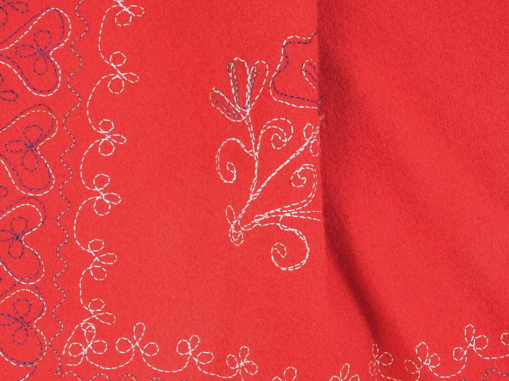 Traditional Central Asia Jacket, Red And Embroidered Floral Details, Baluchi Or Kerman, Early 20th Century Ethnic Clothes