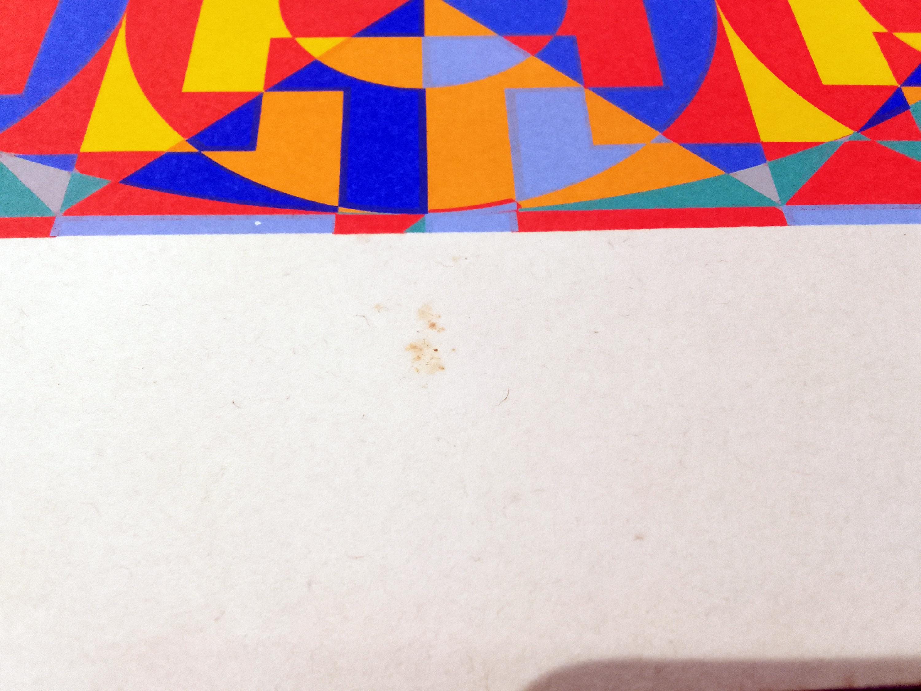 Toshinobu Onosato, Limited Edition Color Serigraph On Paper Depicting A Geometrical Abstract Composition, 1972. Signed And Dated In Pencil