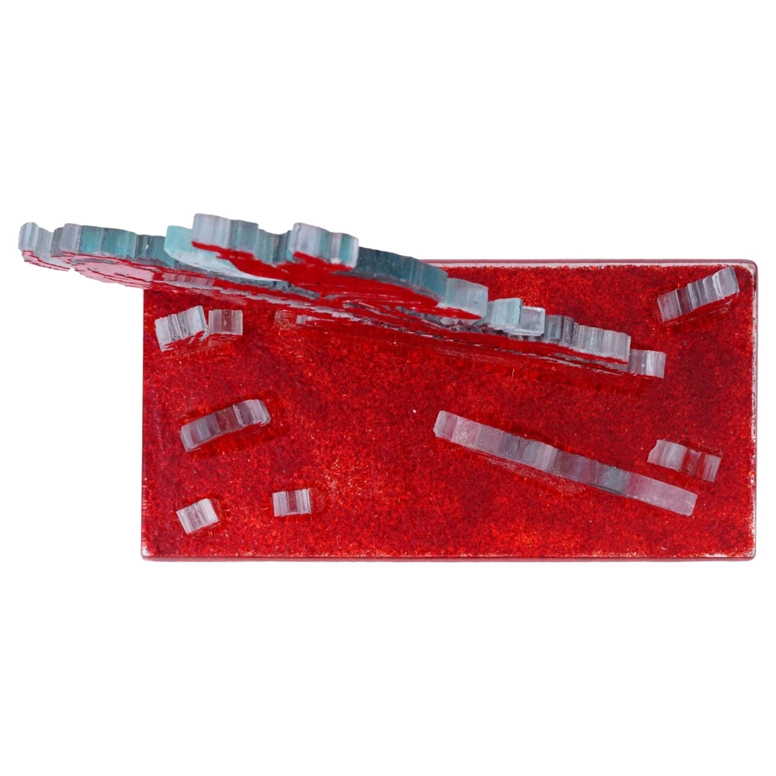 Allegra Marquart, A Contemporary American Sculpture Hand Signed And Signed, Knick Knack Spine, Sandblasted Ruby Red Cut And Assembled Glass