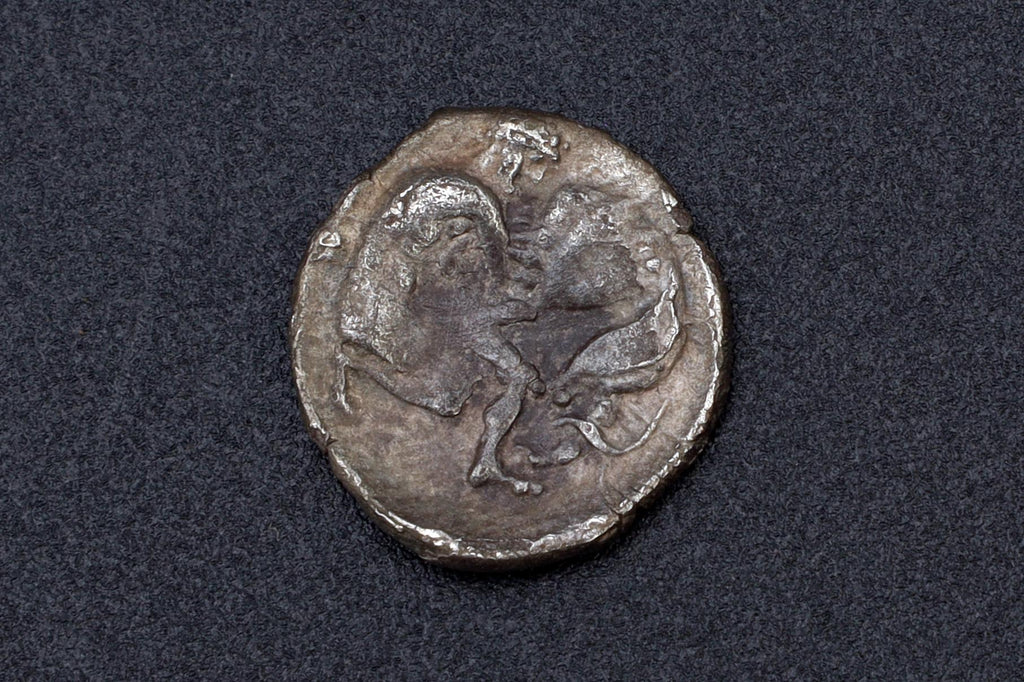 Ancient Tarentum, Calabria 325 To 280 BCE Silver Diobol Coin, Head Of Goddess Athena And Heracles With Lion, Collectibles And Numismatics