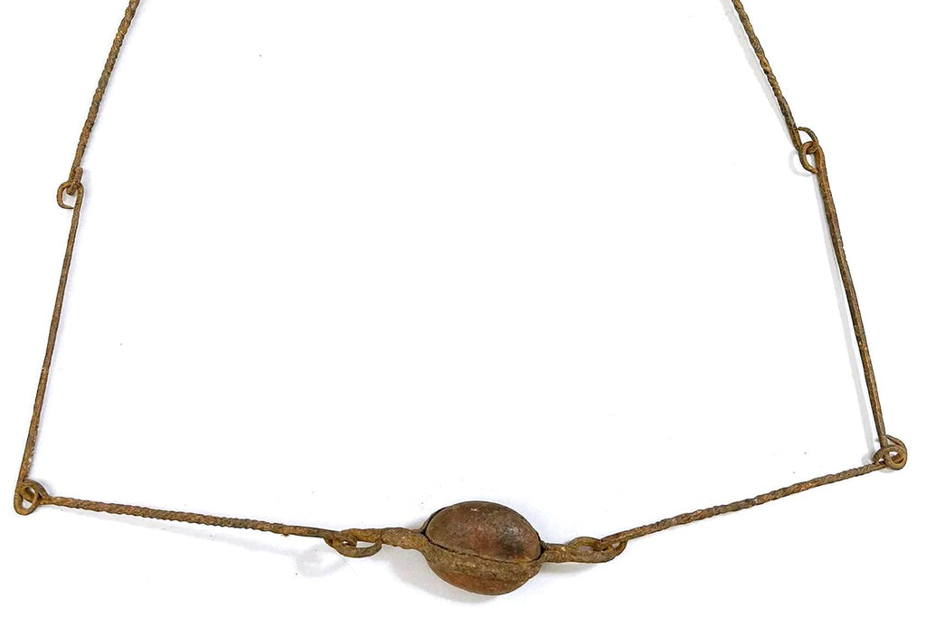 Early 20th Century, Dogon Jewelry, An Extremely Rare Finding, Handmade Chain And Pendant Necklace Of Forged Iron Metal, Mali, West Africa