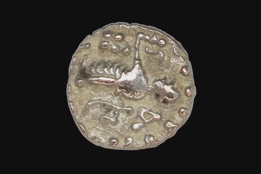 Ancient Hellenistic Central Asia, Small Drachm 1st Century BCE, Indo Scythian Coin Of Kingdom Azes I. Numismatics, Collectibles, Antiquities