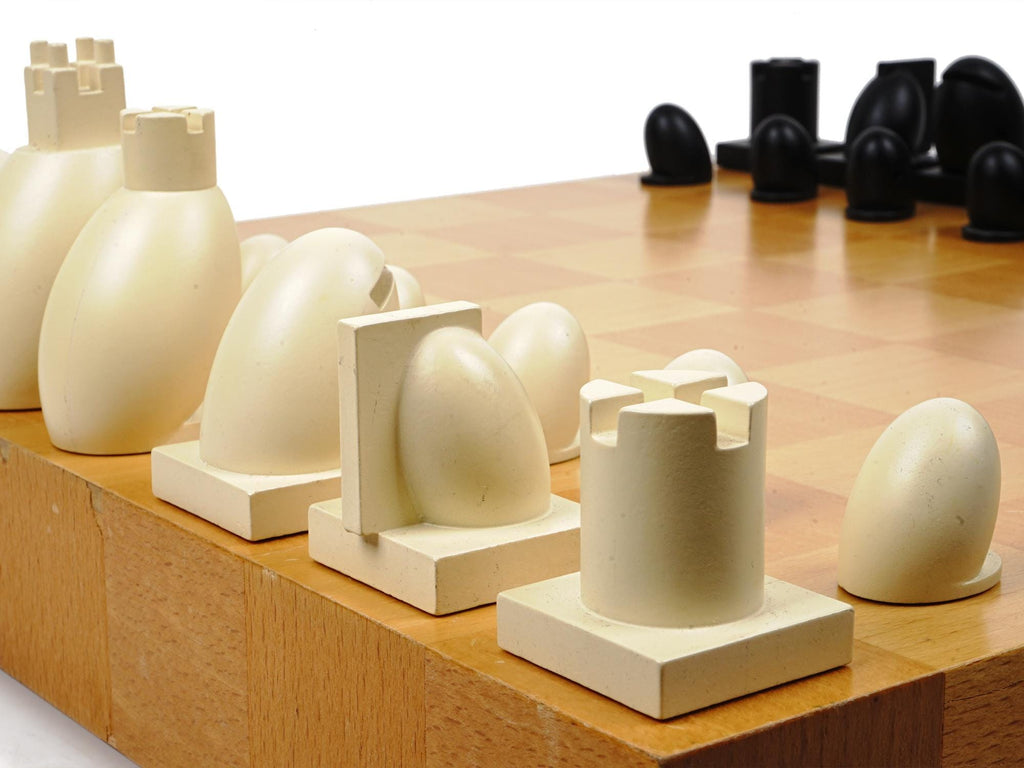 Vintage 1990s And Original Chess And Checkers Set In A Postmodern Design By Famous American Architect Michael Graves, Board Games