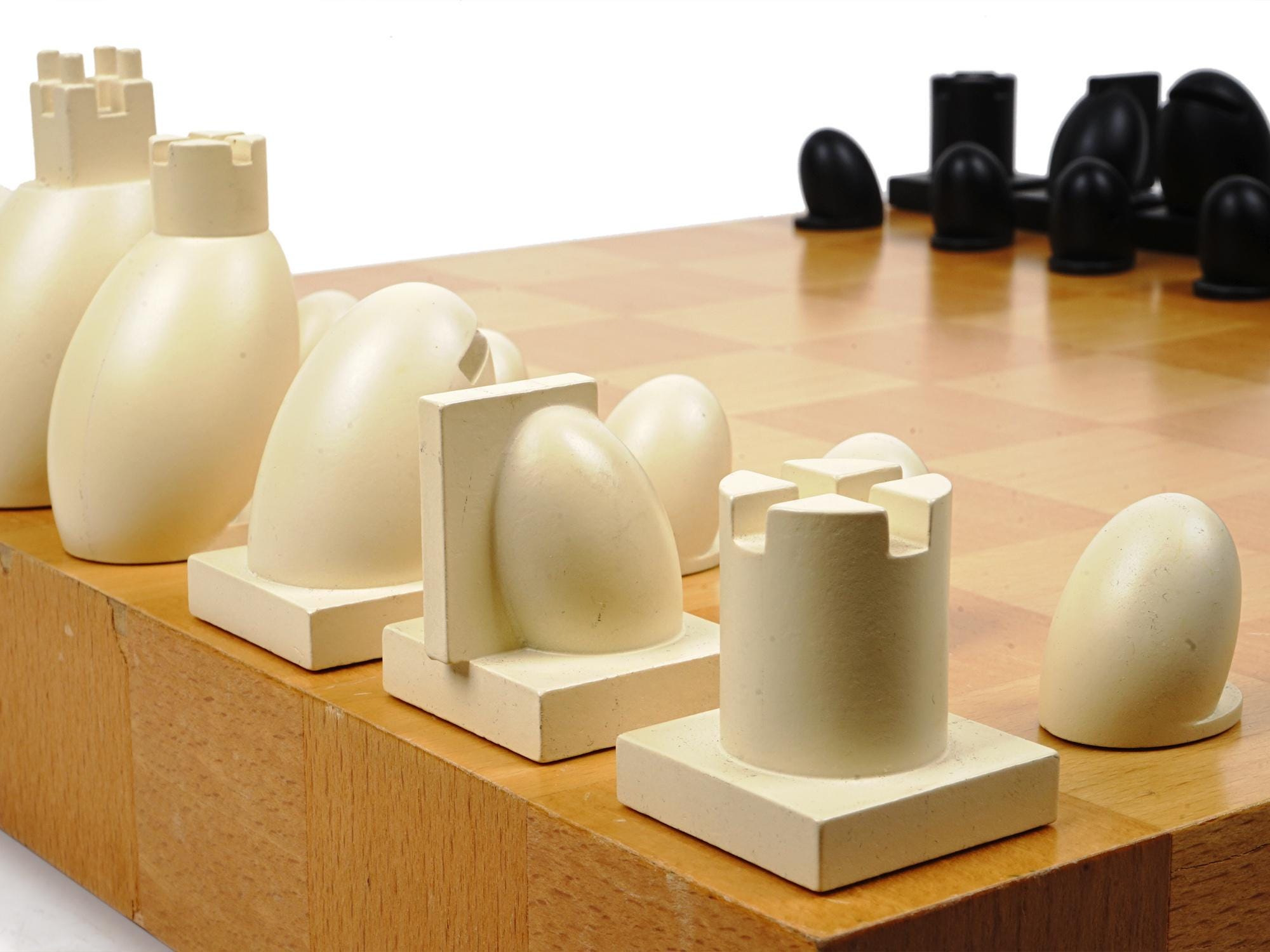 Vintage 1990s And Original Chess And Checkers Set In A Postmodern Design By Famous American Architect Michael Graves, Board Games