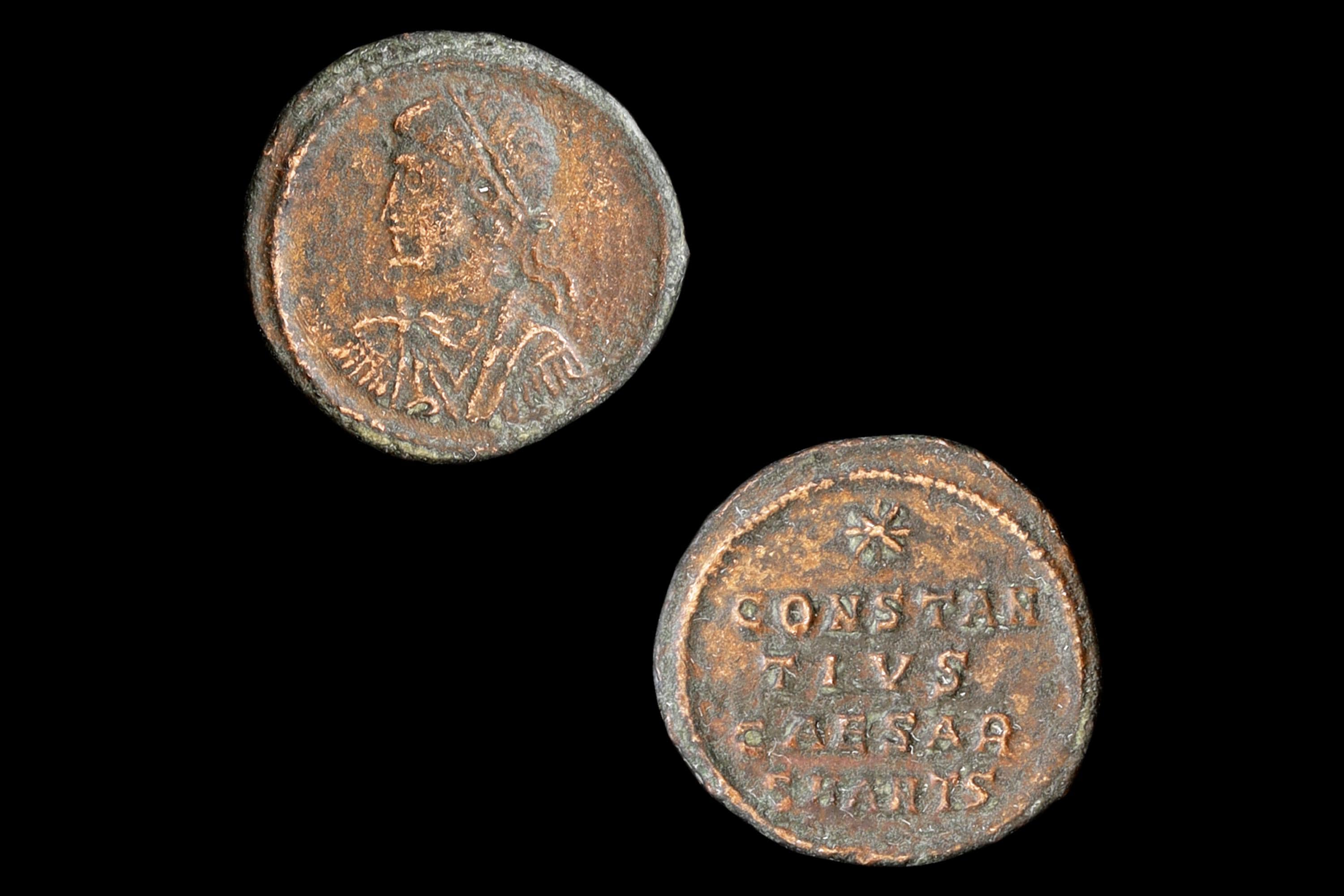 Scarce Follis By Emperor Constantius II Caesar, Ancient Roman Bronze Coin AE 3, Antioch Mint, Numismatics And Historical Collectibles