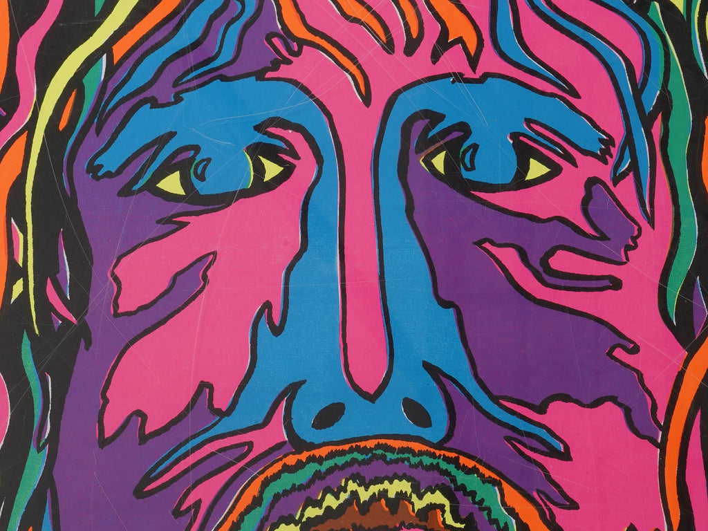 A Rare Vintage Psychedelic Blacklight Jesus Christ Superstar Poster Produced By Vagabond Creations, 1971 Graphic Arts, Retro Americana