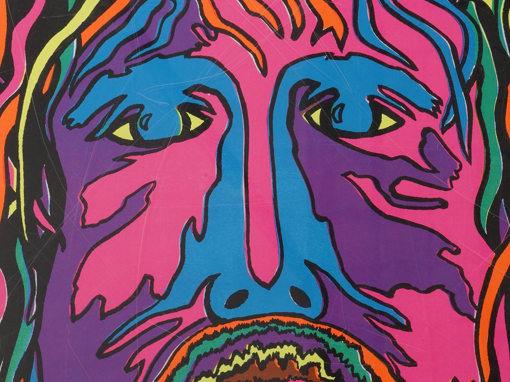 A Rare Vintage Psychedelic Blacklight Jesus Christ Superstar Poster Produced By Vagabond Creations, 1971 Graphic Arts, Retro Americana