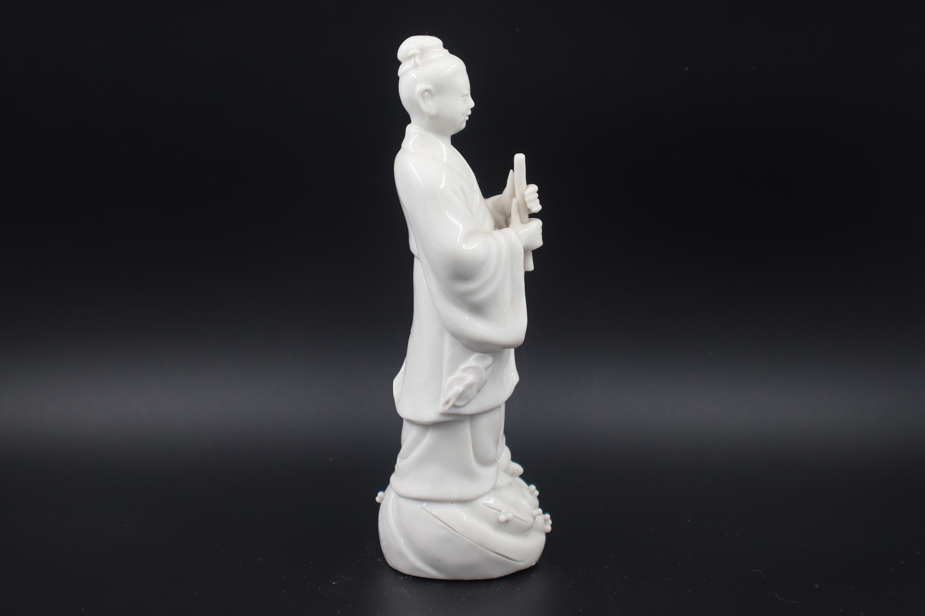 Antique Early 20th Century Dehua, Blanc De Chine Porcelain Statuette Of Guanyin, Female Bodhisattva, Asian Folk Religions, Buddhism Decor