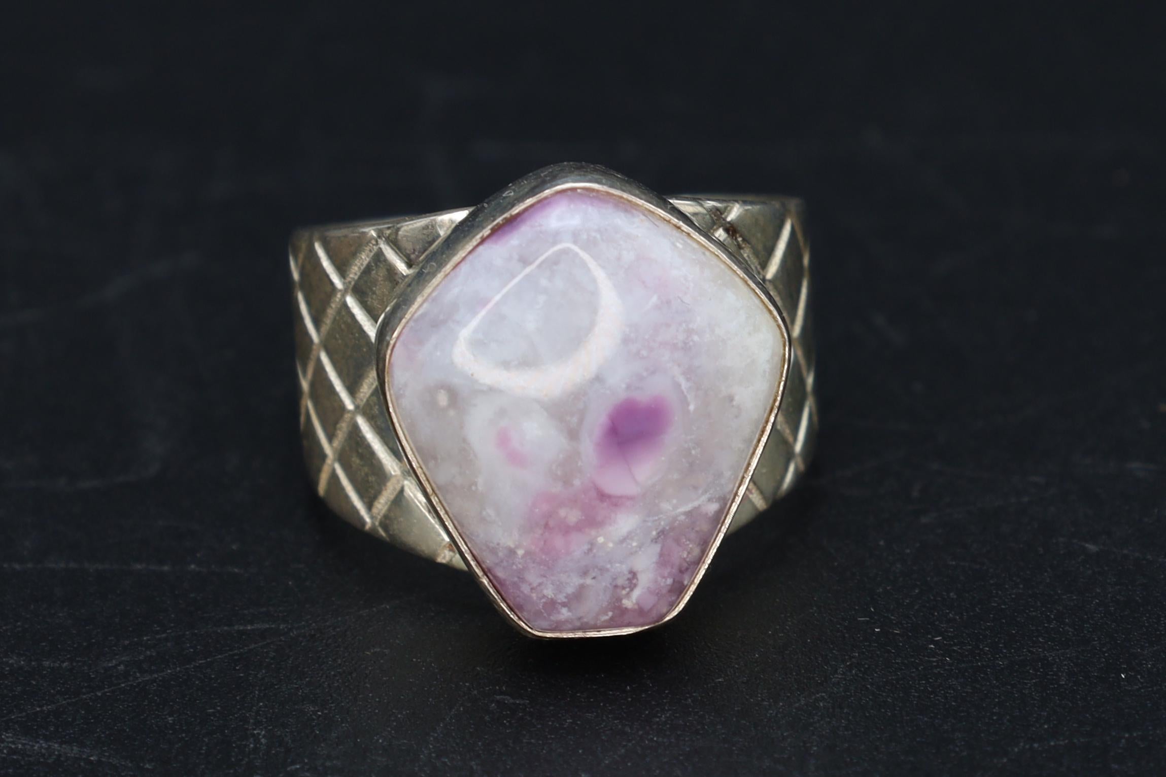 Lavander Purple Charoite Stone Ring Size 7 USA Charts, 925 Sterling Silver Jewelry By Desert Rose, Jay King American Fashion Designer