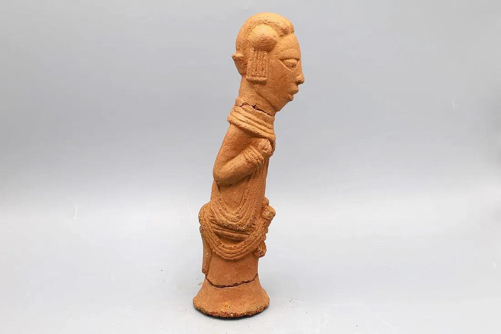 Ancient Africa NOK Terracotta Male Tribal Chief Figure Ca 200 BC To 200 AD, Ethnographic Arts, West Africa Antiquities Sculpture And Art