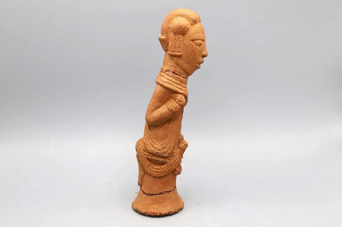 Ancient Africa NOK Terracotta Male Tribal Chief Figure Ca 200 BC To 200 AD, Ethnographic Arts, West Africa Antiquities Sculpture And Art