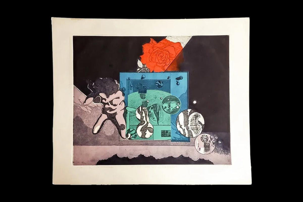 战争与和平 War and Peace Artwork By Taiwanese Artist Shaih Li-Fa, Etching Print Numbered 119/120. Signed And Dated 1969 In Pencil