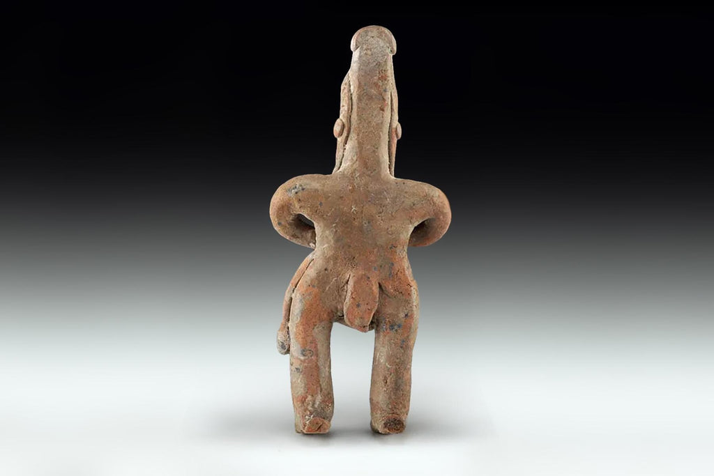 Ancient Pre Columbian Colima Flat Body Figure, 300 BCE to 300 AD, West Mexico Ceramics, Mesoamerican Tombs Burial Art And Antiquities