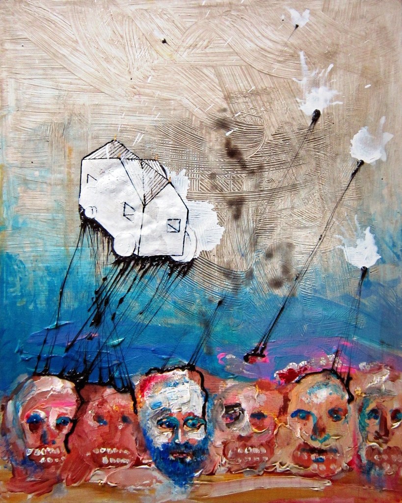 Judaica Paintings And Mixed Media, Hand Signed, Mystical Merkabah With Angel Metatron, Chancellor of Heaven, Contemporary Art For Home Decor