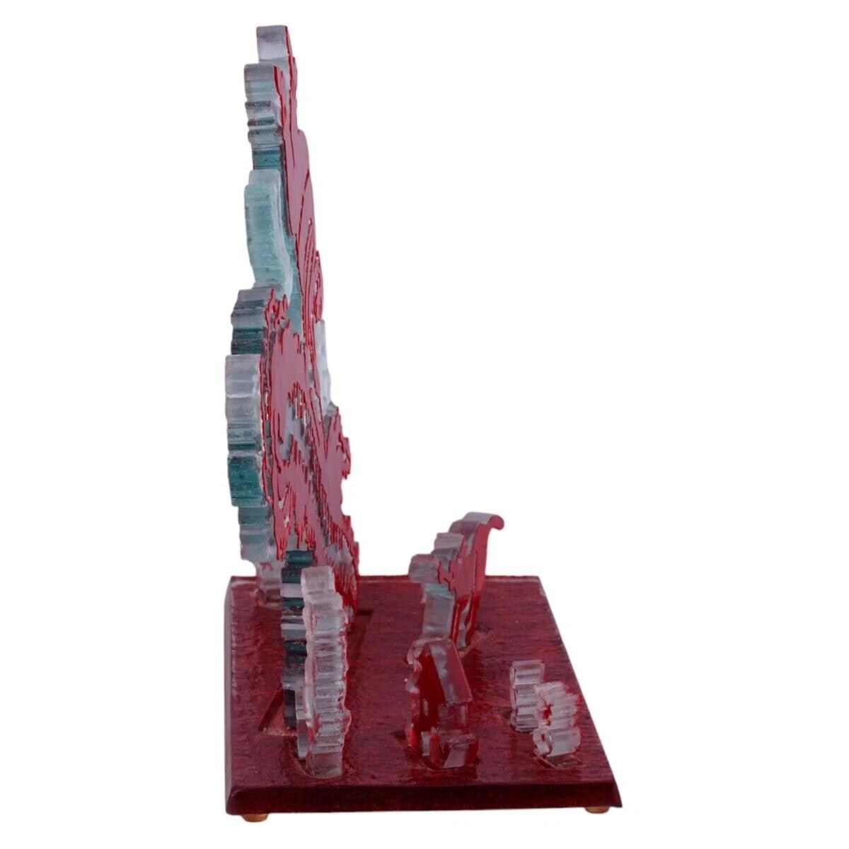 Allegra Marquart, A Contemporary American Sculpture Hand Signed And Signed, Knick Knack Spine, Sandblasted Ruby Red Cut And Assembled Glass