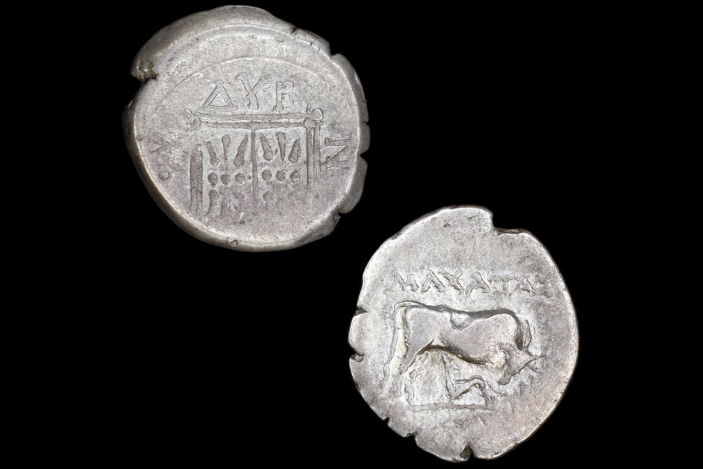 Ancient Dyrrhachion, Illyria 229 BCE To 200 BCE Drachm Silver Coin, Machatas And Eortaios Roman Magistrates, Collectibles And Numismatics