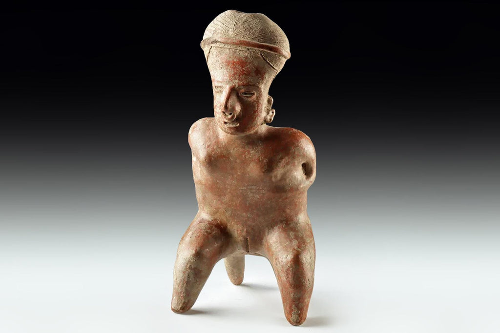 Ancient Ameca Style, Pre-Columbian Ceramic Figure Statuette. West Mexico, Jalisco Shaft Tomb, Circa 300 BCE To 300 AD Antiquities
