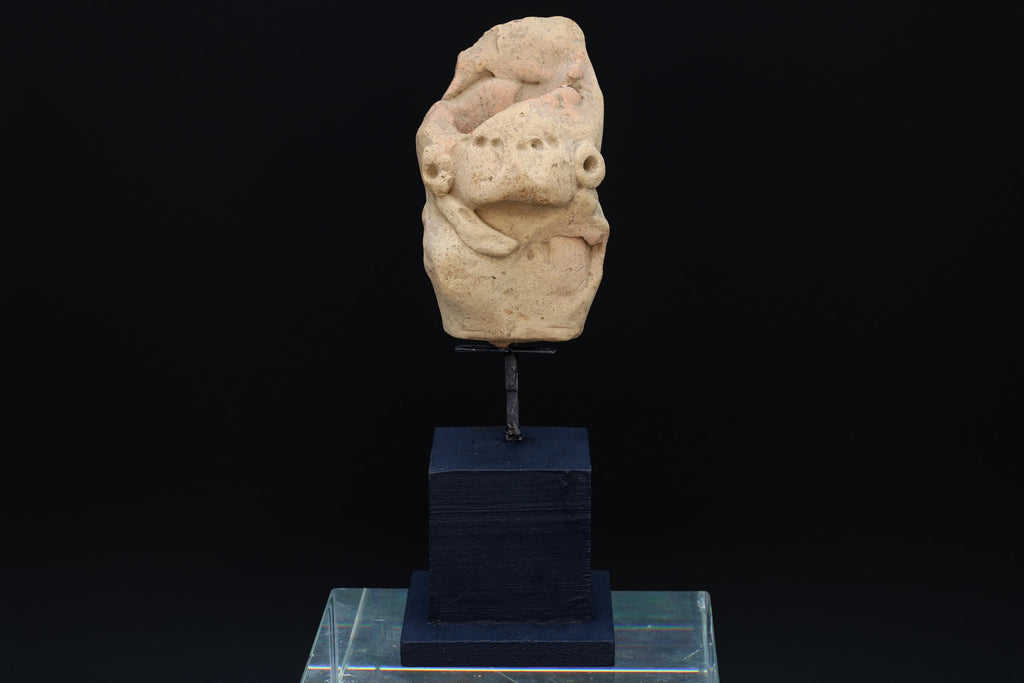 Early And Rare Huastec Pottery Idol Figure, Circa 300 AD Panuco River Style, Veracruz Pre-Columbian Ceramic Idol Figure, PreHispanic Mexico