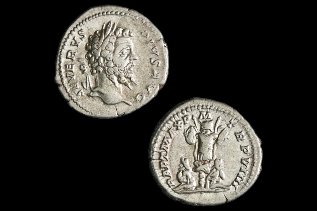 Ancient Roman Empire, 3rd Century AD, A Silver Denarius Coin. Emperor Septimius Severus Numismatics And Historical Antiquities Collectibles