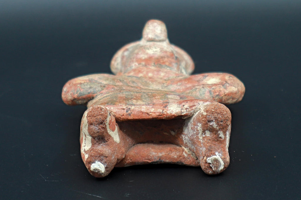 Ancient Pre Columbian Nayarit Pottery Chief, Priest Figure With Dress, Chinesco Type 300 BCE to 300 AD, West Mexico, Mesoamerican Burial Art