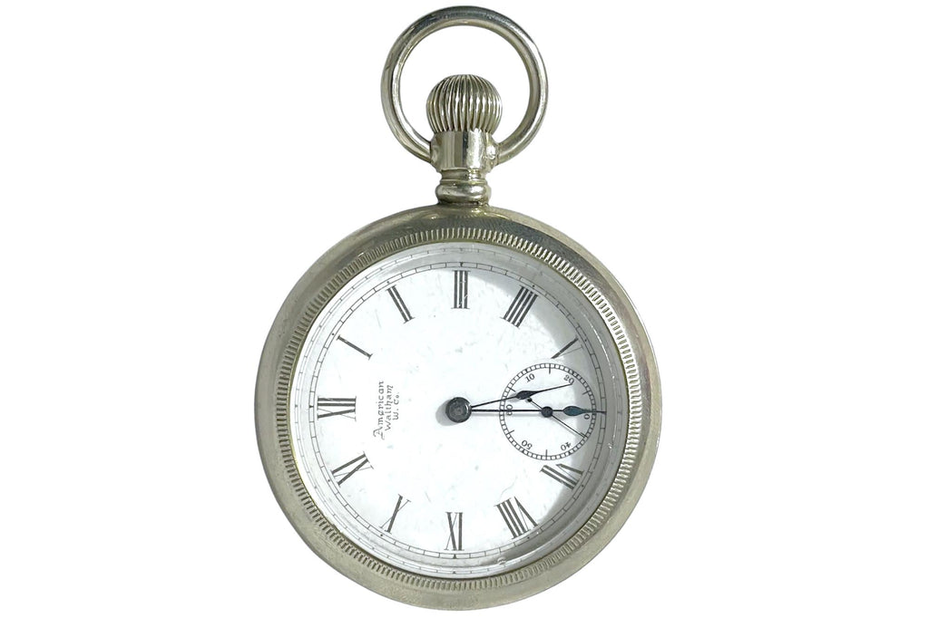 Antique 1890 American Waltham Massachusetts Watch Co Pocket Watch WORKING, Serial 4755286, Grade 1, Size 18s, Seven 7 Jewels, Silverode Case