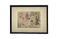 Hokusai Katsushika, Manga No 12, 1815. Denshin Kaishu Hokusai Manga. Antique Japanese Art Print, Framed, Original Book Pages