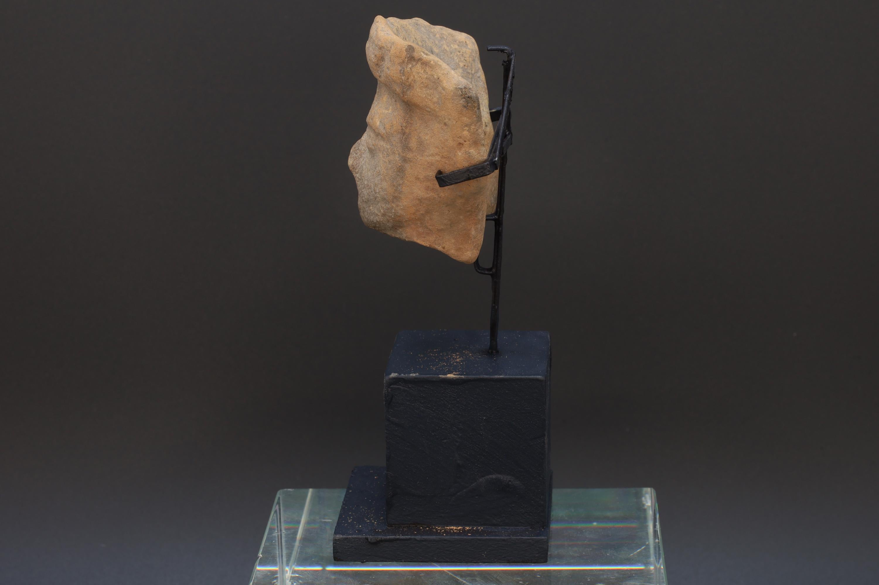 Ancient Huastec Head Of Dignitary Figure, Circa 500 AD Panuco River Area Style, Veracruz Pre-Columbian Ceramic Idol Head, Prehispanic Mexico