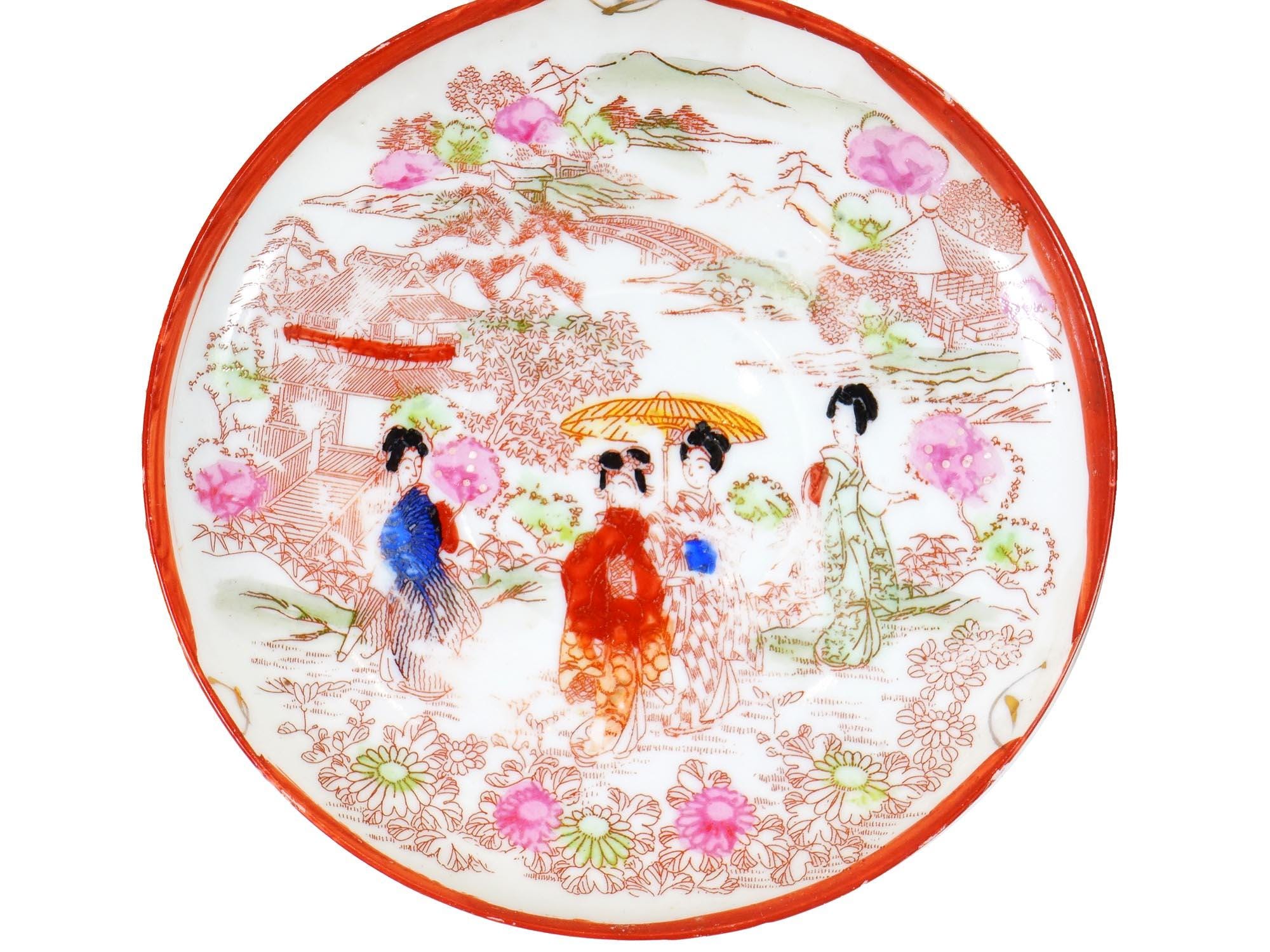 Group of 20 Twenty Kutani Saucer Dish Plates For Decoration, Japan Mid Century Porcelain Exports, Hand Painted Oriental Art