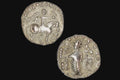Ancient Hellenistic Central Asia, Small Drachm 1st Century BCE, Indo Scythian Coin Of Kingdom Azes I. Numismatics, Collectibles, Antiquities