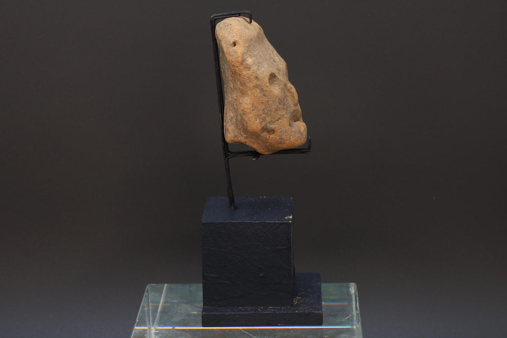 Ancient Huastec Head Figure, Circa 300 AD Panuco River Area Style, Veracruz Pre-Columbian Ceramic Idol Figure On Stand, PreHispanic Mexico