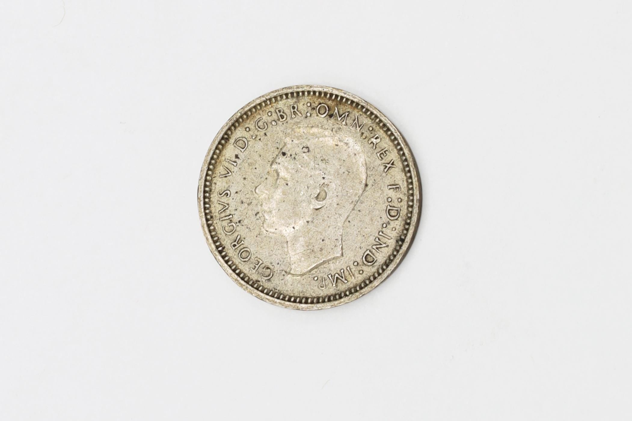 Australia 1943 Silver Coin Of 3 Pence Fractional Of A British Pound, Second World War Numismatics Collectibles, WWII Coins 925 Sterling
