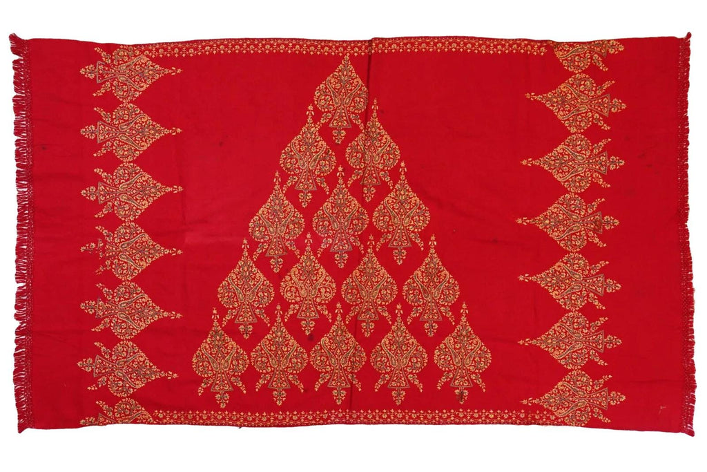 An Antique Early 20th Century, Probably Kerman Or Baluchistan, A Hand Woven And Embroidered Cotton Textile Blanket Or Large Shawl