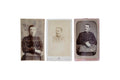 Antique 19th Century French Military Carte de Visite Photographs, Cabinet Portraits Of Young Hussar Soldiers, Victorian Era Memorabilia
