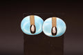 Large stud Earrings, Enamel and water pearls, Gold Gilt Vermeil, Modernist Design, Vintage Fashion Accessories, Gift to her