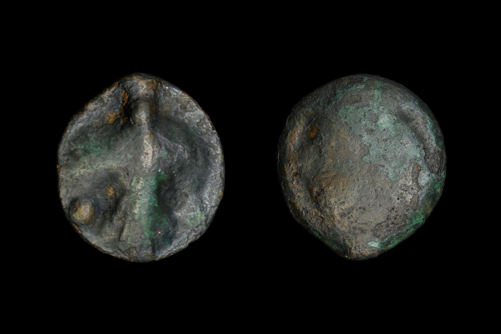 Selinos, Sicily, Circa 435 BCE. Bronze AE Trias. Gorgoneion Medusa And Celery Selinon Leaf With Dots, Ancient Collectibles And Numismatics