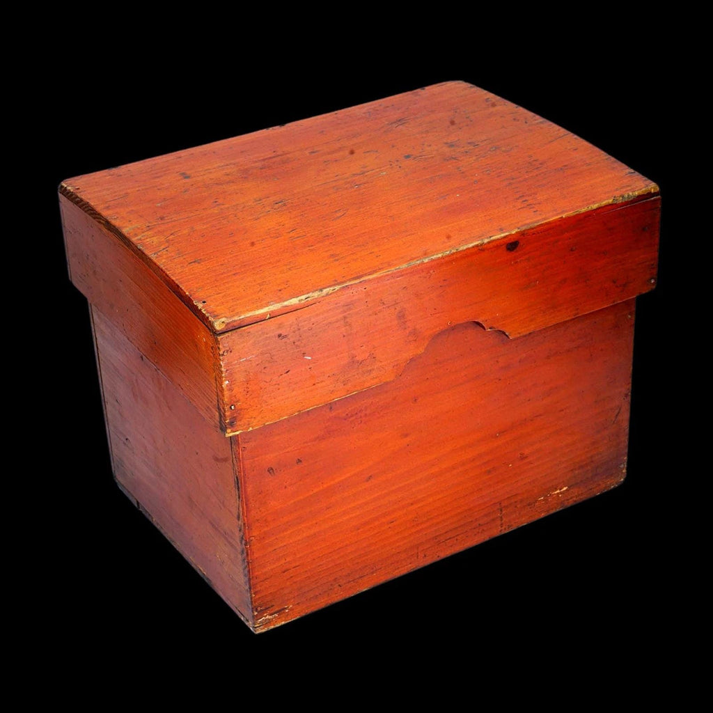 Antique 1920s Taisho Japan Lidded Bento Wooden Box, Farmers Chest, Medium Size Storage Case, Hamper With Top Lid, Dry Food Nuts Container